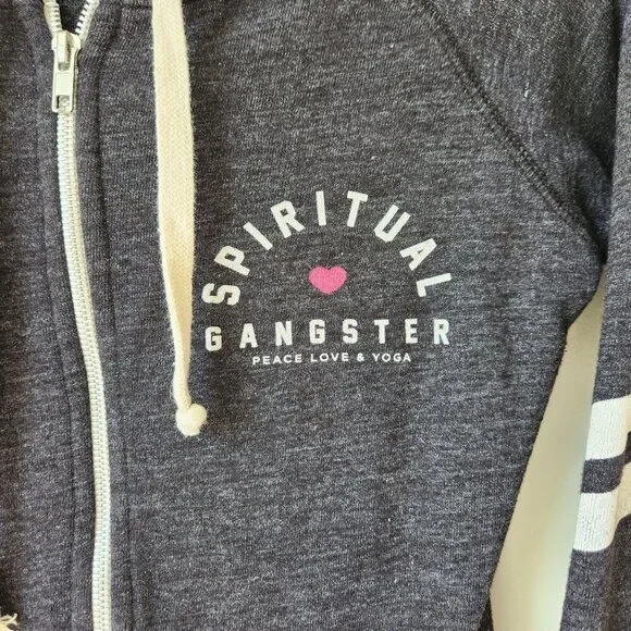 Spiritual Gangster Grey Zip Up Hoodie Small - Picture 3 of 7